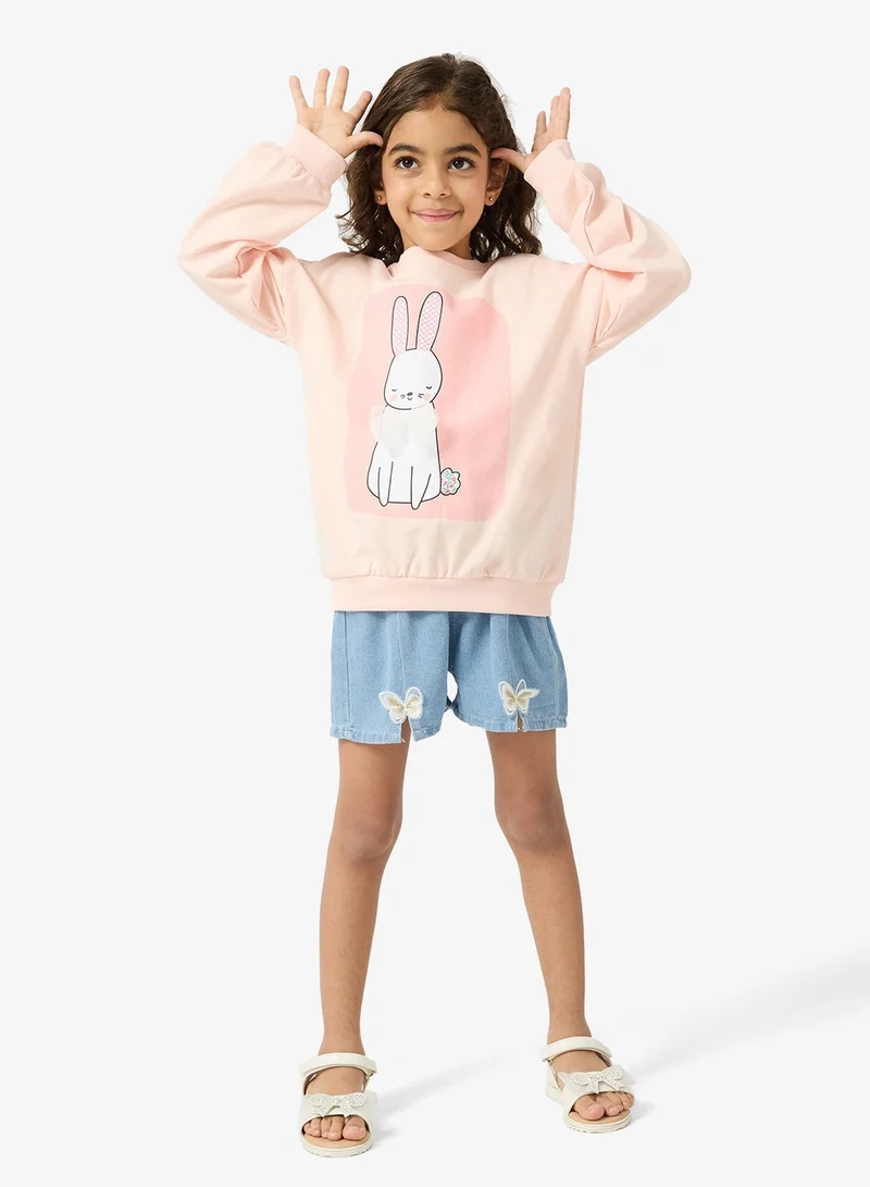 Pinata  Cute Bunny Print Crew Neck Sweatshirt for Women | Best Price UAE