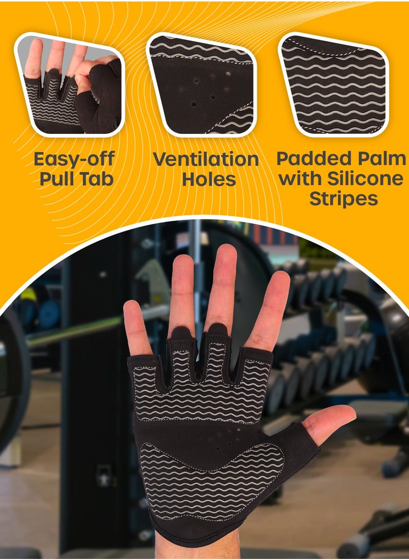 ABJ - Premium Gym Gloves for Men and Women - Versatile Fitness Gloves with Silicone Padding, Breathable Design, Air Vents, and Injury Prevention for Weightlifting, Hiking, Cycling, CrossFit, and Cardio - Image 1