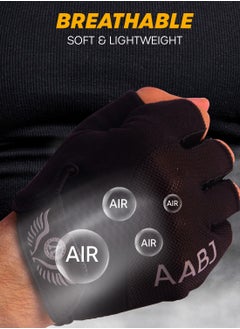 ABJ Premium Gym Gloves for Men and Women - Versatile Fitness Gloves with Silicone Padding, Breathable Design, Air Vents, and Injury Prevention for Weightlifting, Hiking, Cycling, CrossFit, and Cardio  - Image 2
