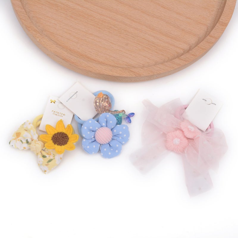BIANHUAN 10 pairs Hair Ties With Bows 1.2 Inch Small, Ponytail Holders Pigtails Elastic Bands Hair Accessories For [Toddler] Kids [Baby] [Girl]s (Set-F) - Image 4