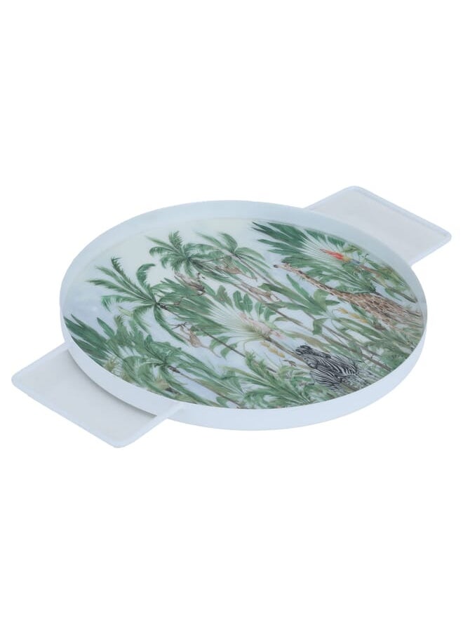 Alsaif Gallery Tofariya presents a circular, green, wooded solution with two hands  - Image 1