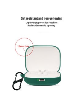 Generic Silicone Case Compatible with Xiaomi Redmi Buds 5 Shockproof Scratch-Resistant Silicone Case with Carabiner (Dark Green)  - Image 2