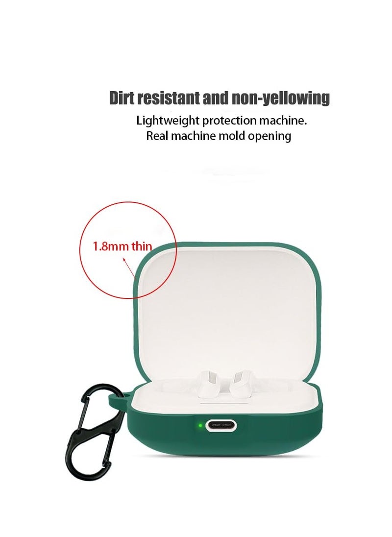 Generic - Silicone Case Compatible with Xiaomi Redmi Buds 5 Shockproof Scratch-Resistant Silicone Case with Carabiner (Dark Green) - Image 1