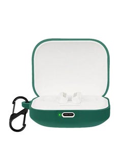 Generic Silicone Case Compatible with Xiaomi Redmi Buds 5 Shockproof Scratch-Resistant Silicone Case with Carabiner (Dark Green)  - Image 1