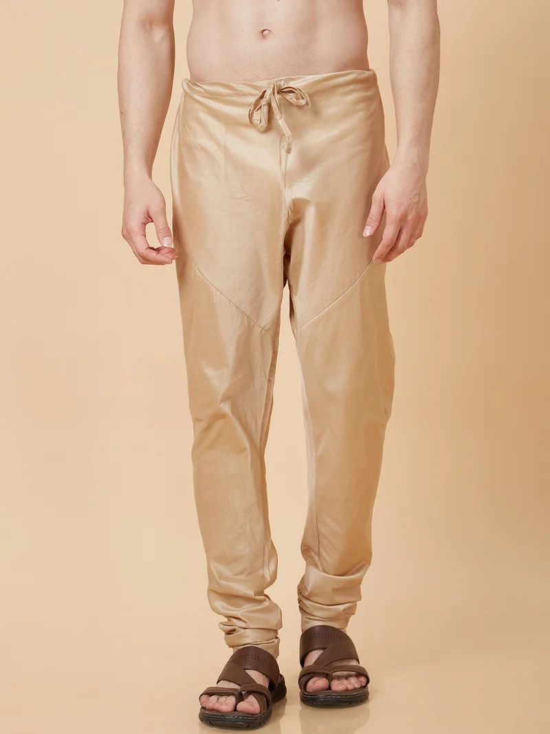 globus Globus Men Beige Solid Straight Fit Festive Churidar