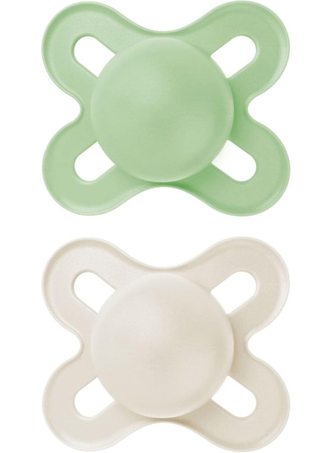 MAM Original Start Matte Baby Pacifiers, Binky for 0-3 Months, BPA-Free Silicone Nipple, Easy to Clean, Best for Newborn Babies, Developed with Medical Experts, 2 Count Binkies with Sterilizer Case - Image 1