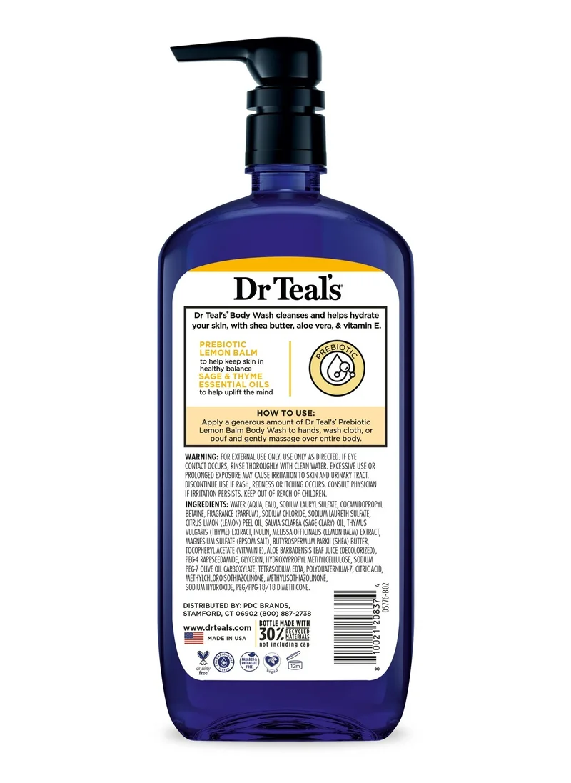 Dr Teal's Dr Teal's Epsom Salt Body Wash - Prebiotic Lemon Balm 710ml