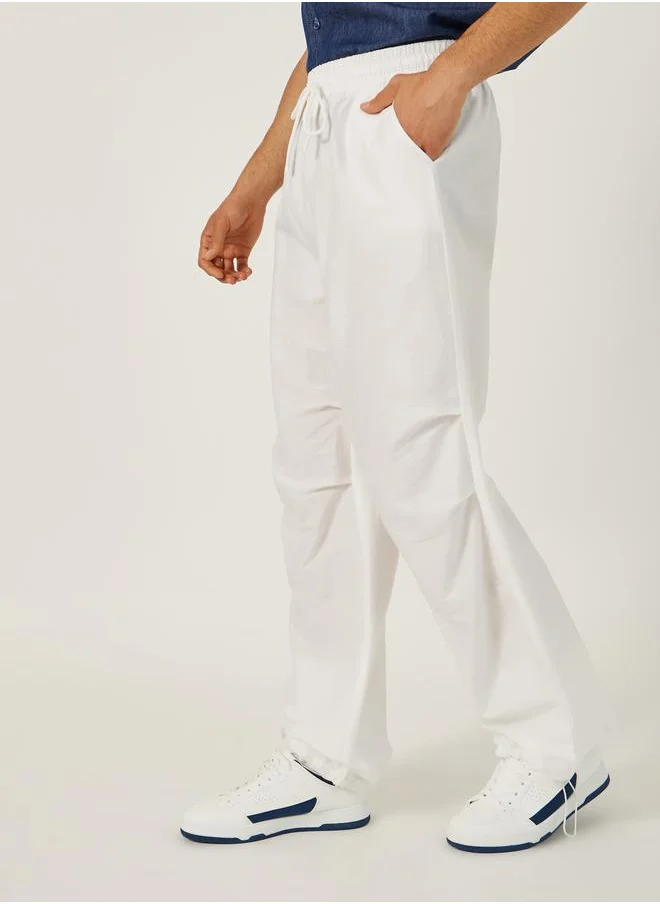 Styli Styli Baggy Parachute Pants with Toggle Cuffed Detail