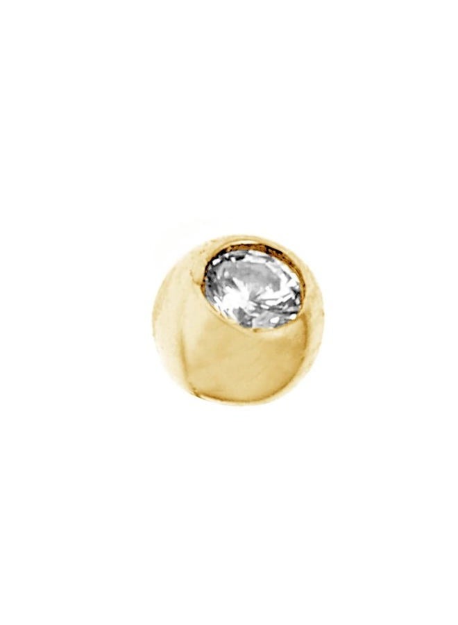 Ritastephens 14k Solid Gold Eyebrow Ring Jewelry 16 Gauge Cubic Zirconia (Yellow or White) - Image 3