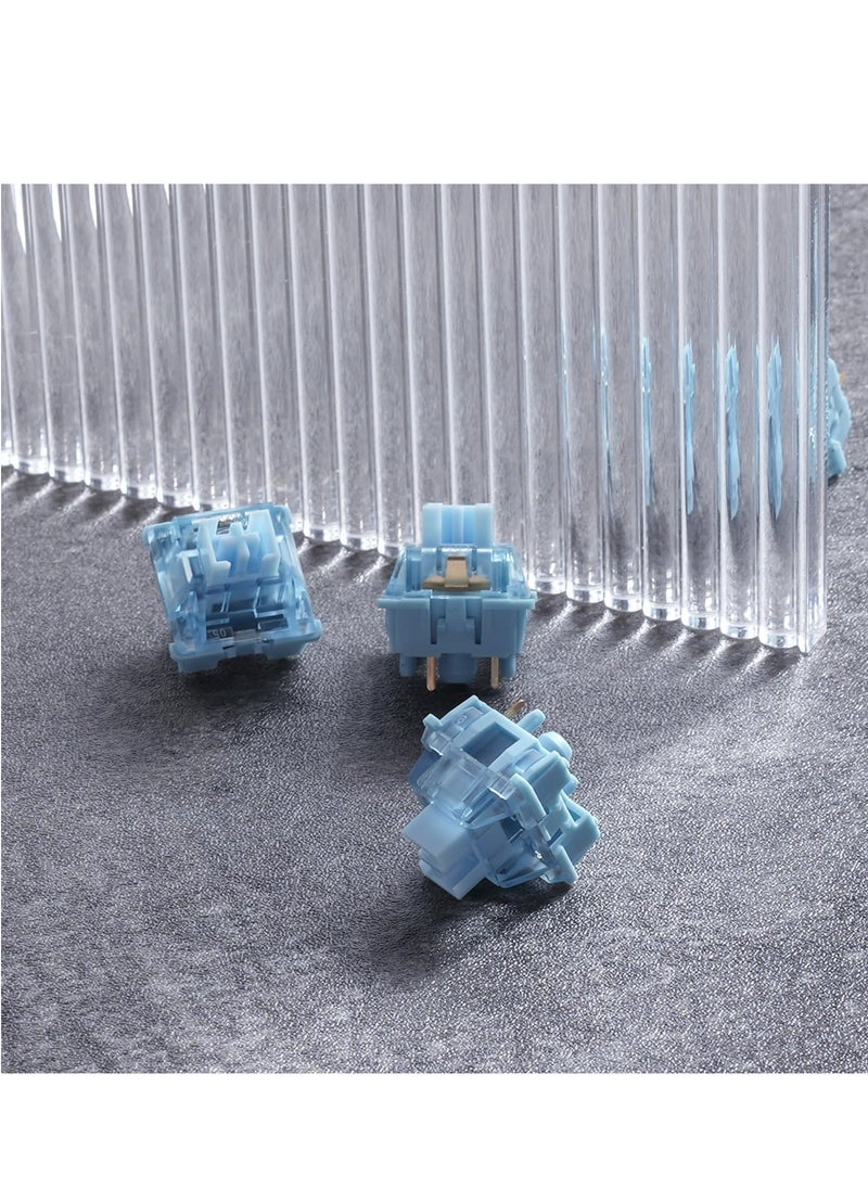 KASTWAVE - مفاتيح لوحة المفاتيح الميكانيكية V3 Cream Blue Pro - 45 قطعة، 5-Pin 45gf مفاتيح اللمس، جذع مقاوم للغبار، مثالية للوحات مفاتيح الألعاب - Image 1