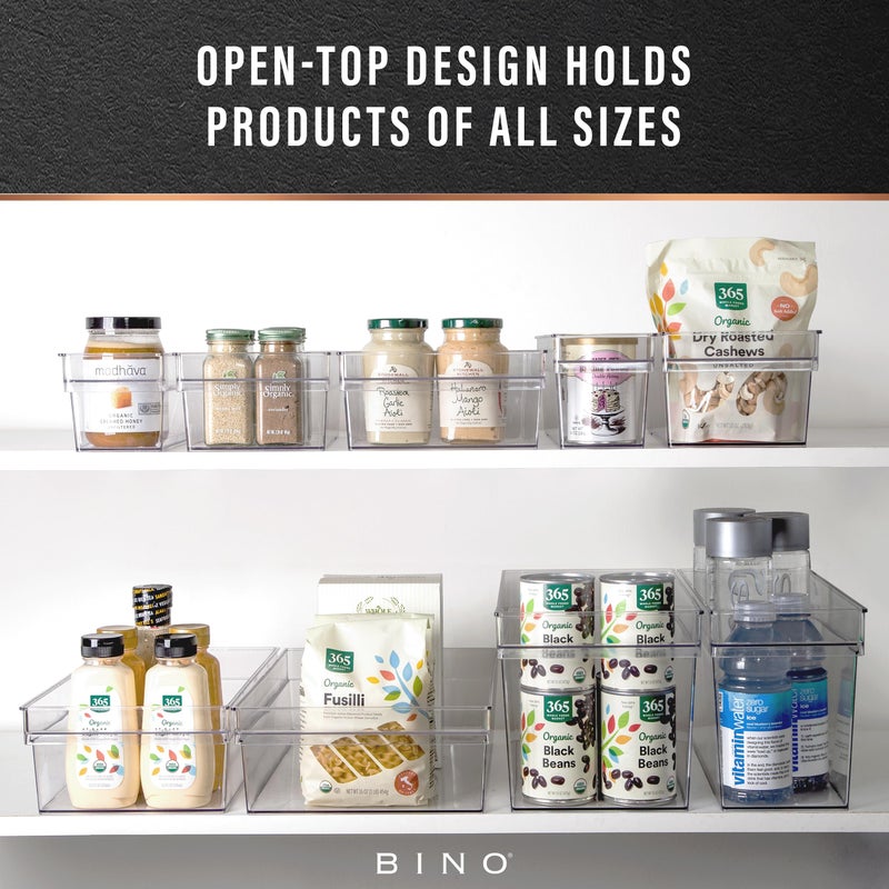 BINO | Plastic Storage Bins, Small - Shallow | THE HANDLER COLLECTION | Multipurpose Organizer Bins | Kitchen Pantry Organizers and Storage | Clear Containers for Organizing Home | Freezer Organizer - Image 5