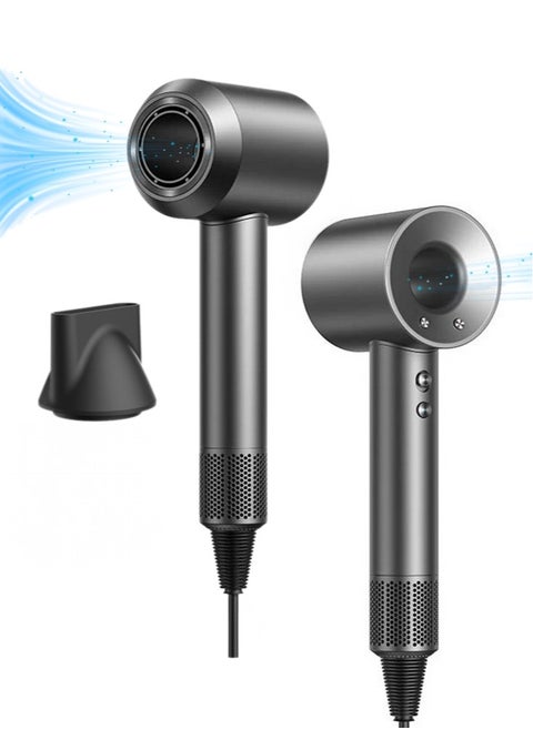 Smooth Shining Hair Dryer, High-Speed 11000 RPM Turbo Motor, 600 Million Negative Ionic Hair Protection, 9 Modes Temperature and Airspeed Control, Low Noise and Lightweight