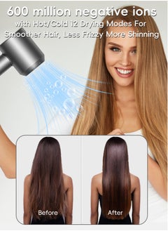 Perfii Smooth Shining Hair Dryer, High-Speed 11000 RPM Turbo Motor, 600 Million Negative Ionic Hair Protection, 9 Modes Temperature and Airspeed Control, Low Noise and Lightweight  - Image 2
