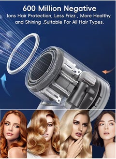 Perfii Smooth Shining Hair Dryer, High-Speed 11000 RPM Turbo Motor, 600 Million Negative Ionic Hair Protection, 9 Modes Temperature and Airspeed Control, Low Noise and Lightweight  - Image 4
