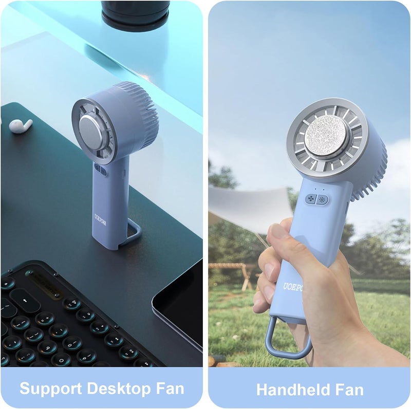 UOEPOWA Portable Handheld Cooling Fan, Travel Fan with with Cold Compress Function, 3-Speed Mini Cooling Fan for Kids, Type-C Rechargeable Pocket Fan, Instant Ice-Compress for Face - Image 5
