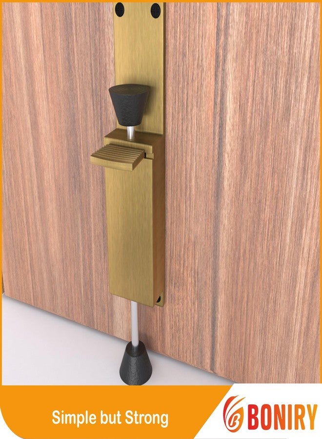 Boniry Heavy-Duty Adjustable Door Stopper with Foot Pedal | Durable, Easy to Use | Anti-Slip Rubber Base for Secure Door Holding | Ideal for Home, Office (1, Brass) - Image 5