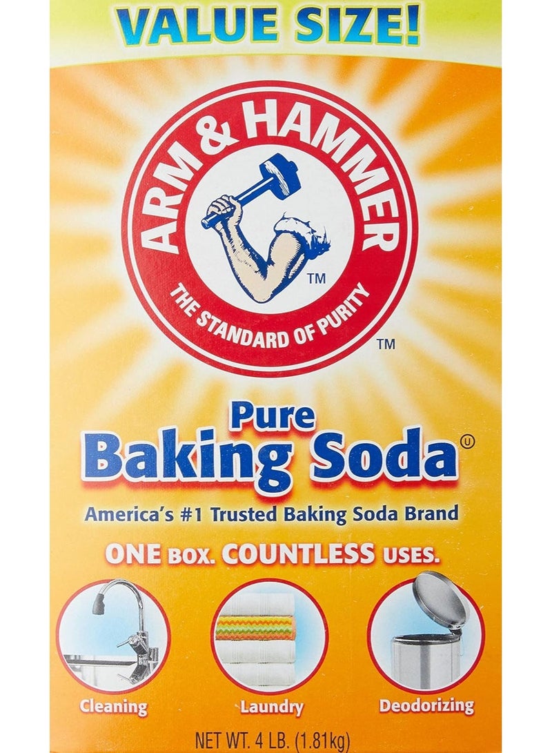 Arm & Hammer Pure Baking Soda 1.81kg (4 lb) – Multi-Purpose Baking, Cleaning & Odor Remover - Image 1