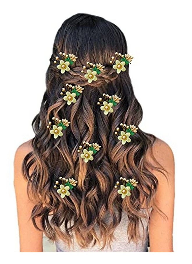 Hair Flare Women's Latest Trendy Floral Design Bridal Hair Clip Set; Hair Accessories; Hairpin; Judapin; Judabun; Combclip; Sidepin Combo Set 2205;2206 Golden  - Image 4