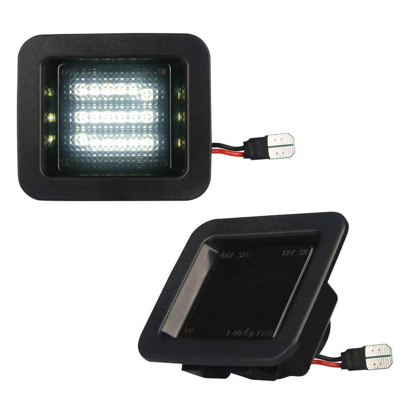 MbuyDIY LED License Plate Light Lamp Assembly Compatible with 2015-2020 F150 17-20 Raptor Smoke Lens 6000K White, Pack of 2 - Image 1