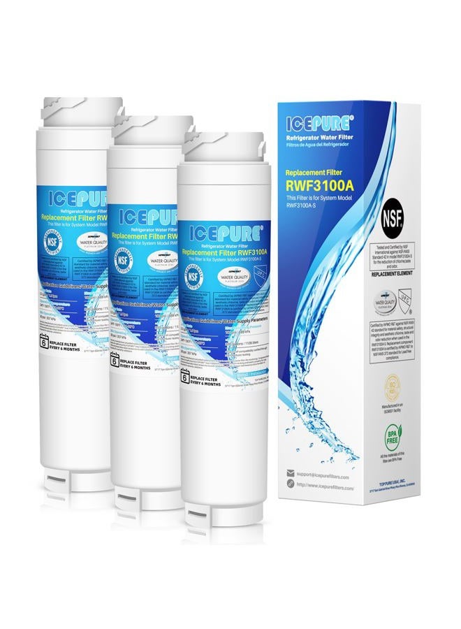 ICEPURE 644845 Replacement for Bosch Ultra Clarity 9000194412 11034152 BORPLFTR10 REPLFLTR10 9000077104 B26FT70SNS B22CS80SNS B22CS50SNS Haier 0060820860, Miele KWF1000 Refrigerator Water Filter 3PACK - Image 1