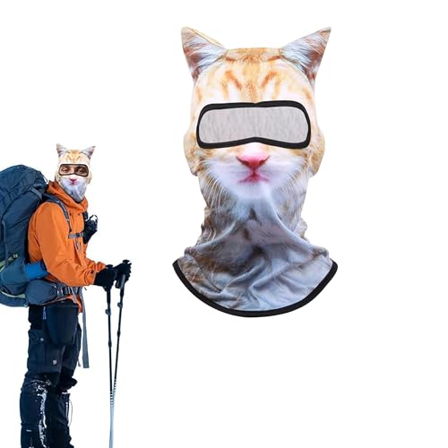 Uceento 3D Cat Ski Balaclava Sheisty Face Mask with Ears for Music Festivals Raves Ski Halloween Party Outdoor Activities - Image 2