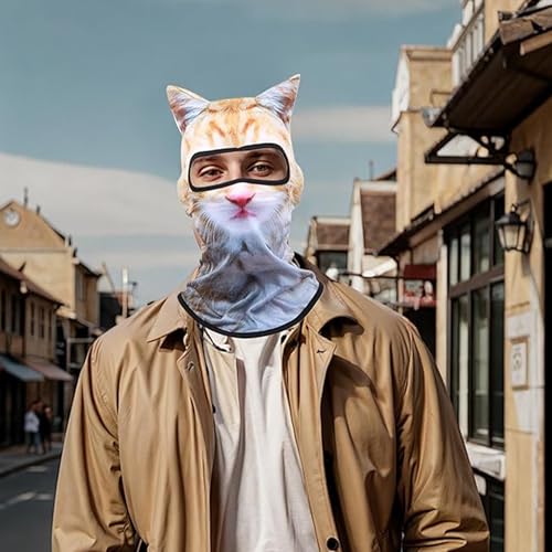 Uceento 3D Cat Ski Balaclava Sheisty Face Mask with Ears for Music Festivals Raves Ski Halloween Party Outdoor Activities - Image 5