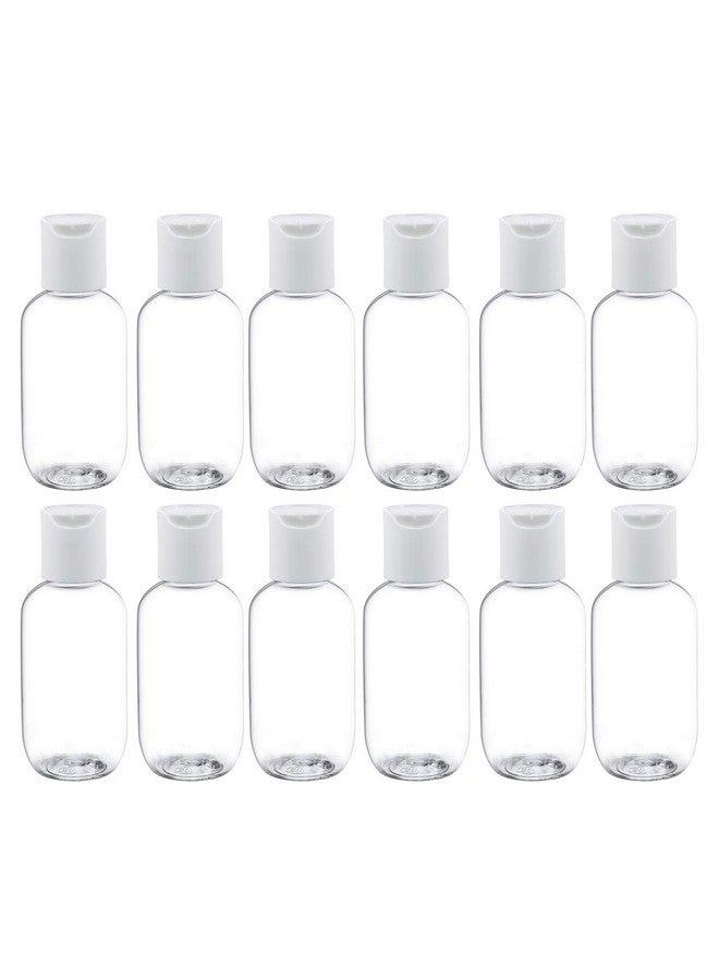 TRENDBOX 60Ml 2Oz Empty Plastic Refillable Essentials Bottles With Disc Top Flip Cap12 Pack - Image 1