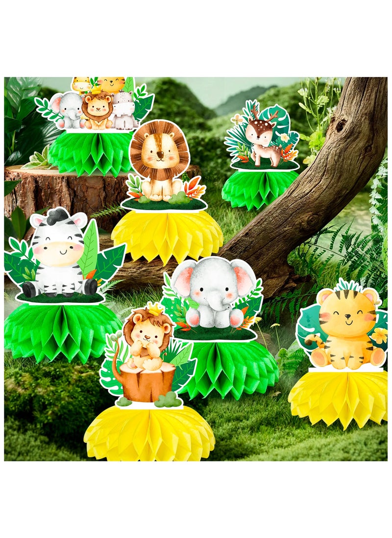 FRUITFUL PARTY Safari Animal Honeycomb Centerpieces, 9 Pcs Baby Jungle Animals Honeycomb Centerpieces/Jungle Animals Honeycomb Table Toppers/Safari Baby Shower Centerpieces, for Jungle Baby Shower Decorations  - Image 3