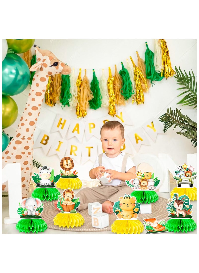 FRUITFUL PARTY Safari Animal Honeycomb Centerpieces, 9 Pcs Baby Jungle Animals Honeycomb Centerpieces/Jungle Animals Honeycomb Table Toppers/Safari Baby Shower Centerpieces, for Jungle Baby Shower Decorations  - Image 4