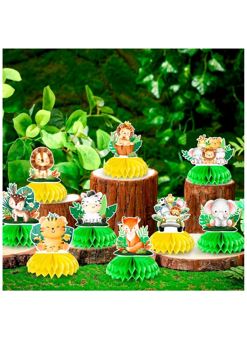 FRUITFUL PARTY Safari Animal Honeycomb Centerpieces, 9 Pcs Baby Jungle Animals Honeycomb Centerpieces/Jungle Animals Honeycomb Table Toppers/Safari Baby Shower Centerpieces, for Jungle Baby Shower Decorations  - Image 5