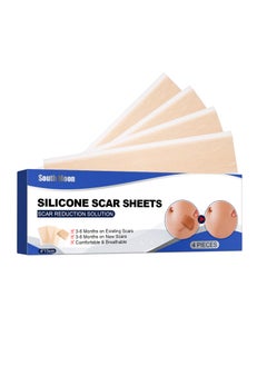 Scar Remover Patch, Silicone Scar Sheets For Scars Stretch Mark Treatment Waterproof, 4 Reusable Sheets