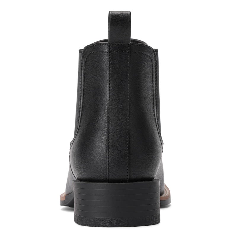 Choiran Western Ankle Cowboy Boots for Men - Mens Square Toe Chelsea Boots for Men Casual Retro Stylish Black - Image 5