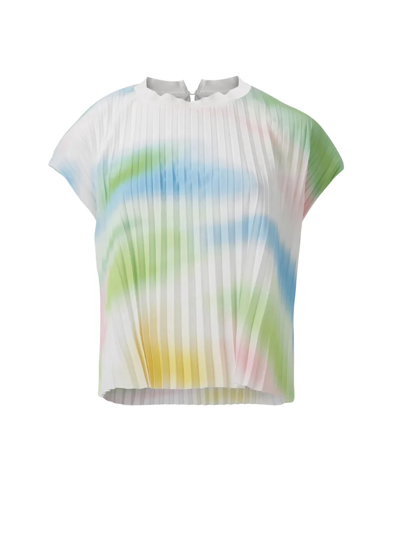leem  Abstract Print Pleated Top for Women | Best Price UAE