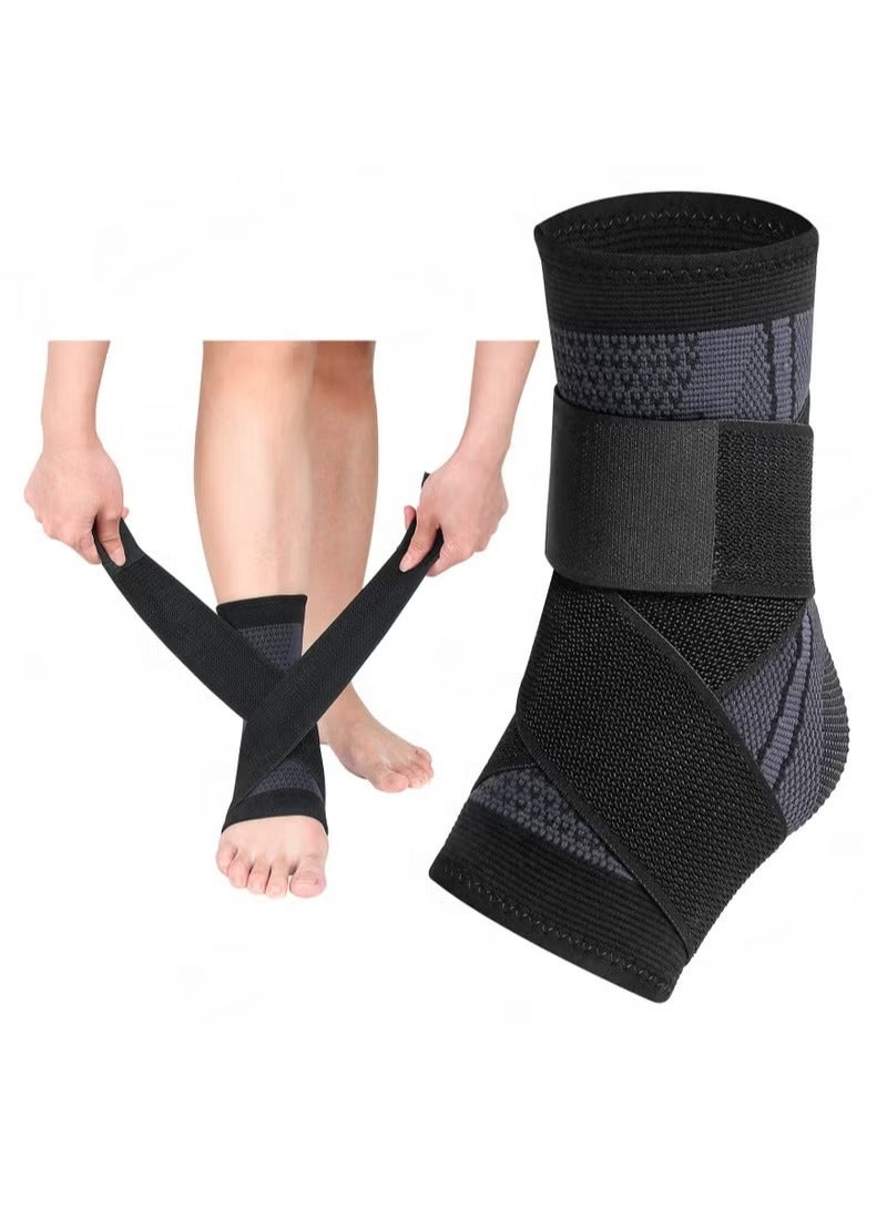 1 pice Ankle Support Brace, Adjustable Compression Ankle Support, for Men Women Achilles Tendon Support and Plantar Fasciitis, Eases Pain Swelling and Sprained Ankle Pain - Image 1