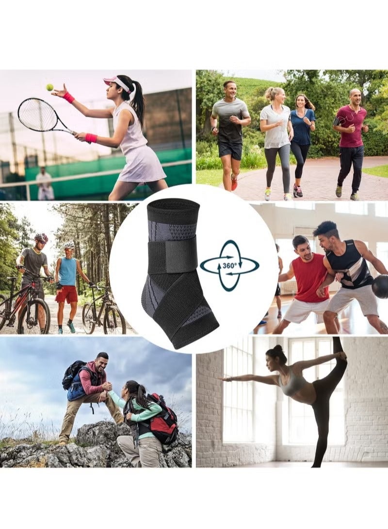 1 pice Ankle Support Brace, Adjustable Compression Ankle Support, for Men Women Achilles Tendon Support and Plantar Fasciitis, Eases Pain Swelling and Sprained Ankle Pain - Image 4