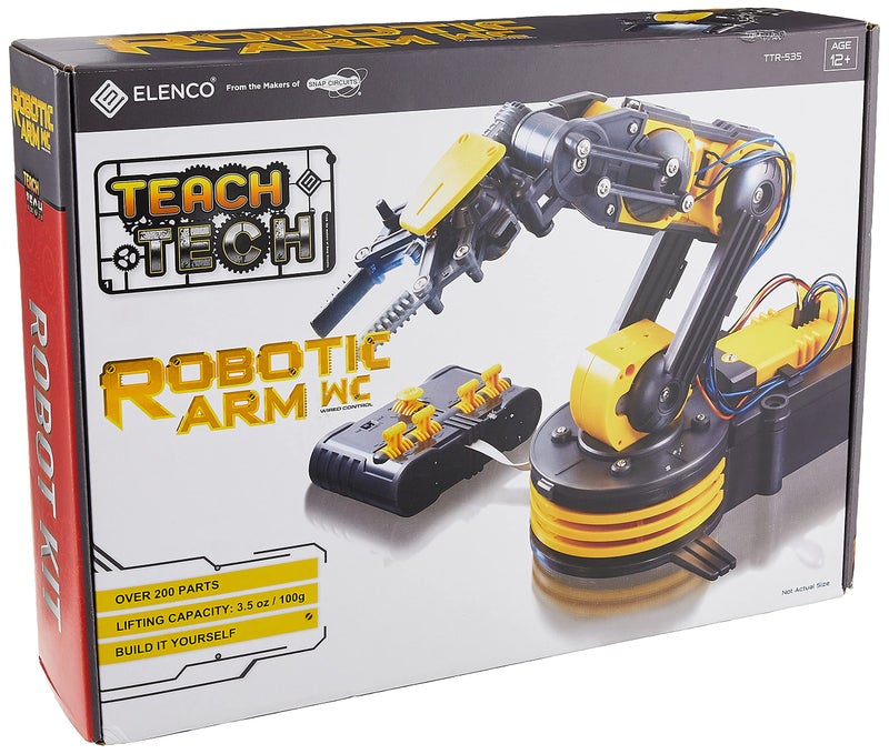 إلينكو Elenco تعليم Tech Robotic Arm Wire Robotic Arm Kit Toys STEM Toys for Kids 12+ - Image 1