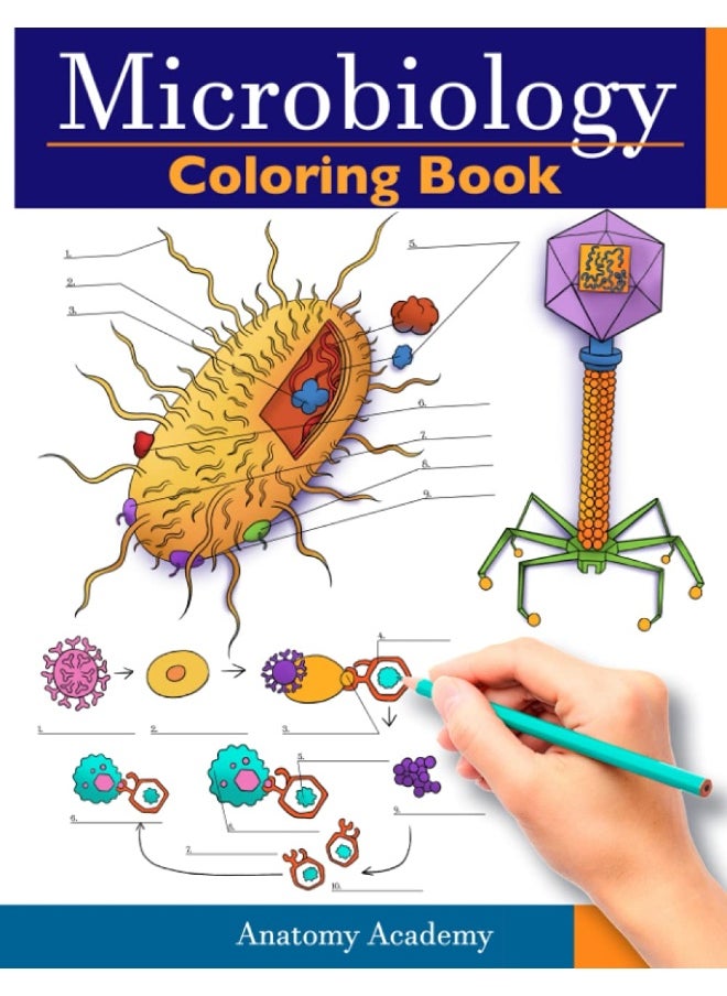 Microbiology Coloring Book: Incredibly Detailed Self-Test Color workbook for Studying Perfect Gift for Medical School Students, Physicians & Chiropractors  - Image 1