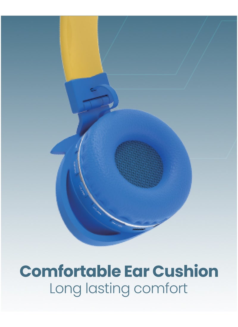 Moxedo - Moxedo Junior Wireless On-Ear Headphones for Kids Adjustable Foldable Design Stereo Headphone 90dB with Built-In Microphone Compatible for iPad/Phone/Tablet and Other Devices (Junior Javi) - Image 1