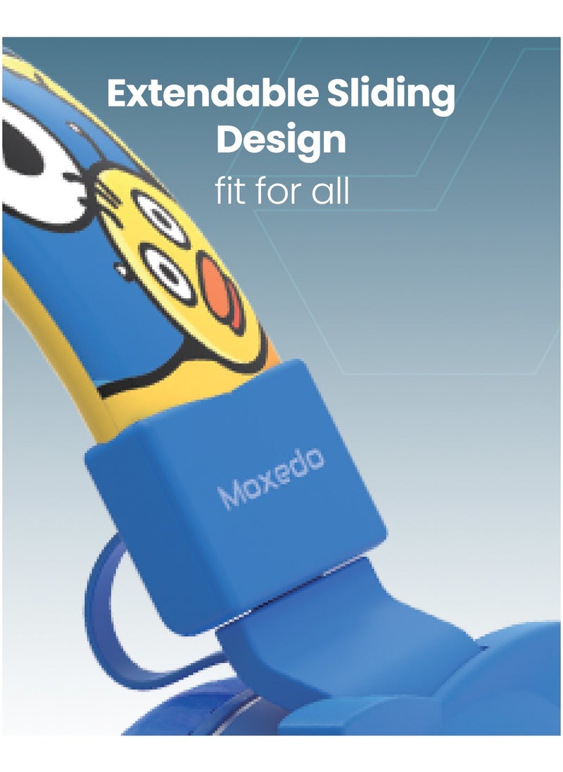 Moxedo - Moxedo Junior Wireless On-Ear Headphones for Kids Adjustable Foldable Design Stereo Headphone 90dB with Built-In Microphone Compatible for iPad/Phone/Tablet and Other Devices (Junior Javi) - Image 1