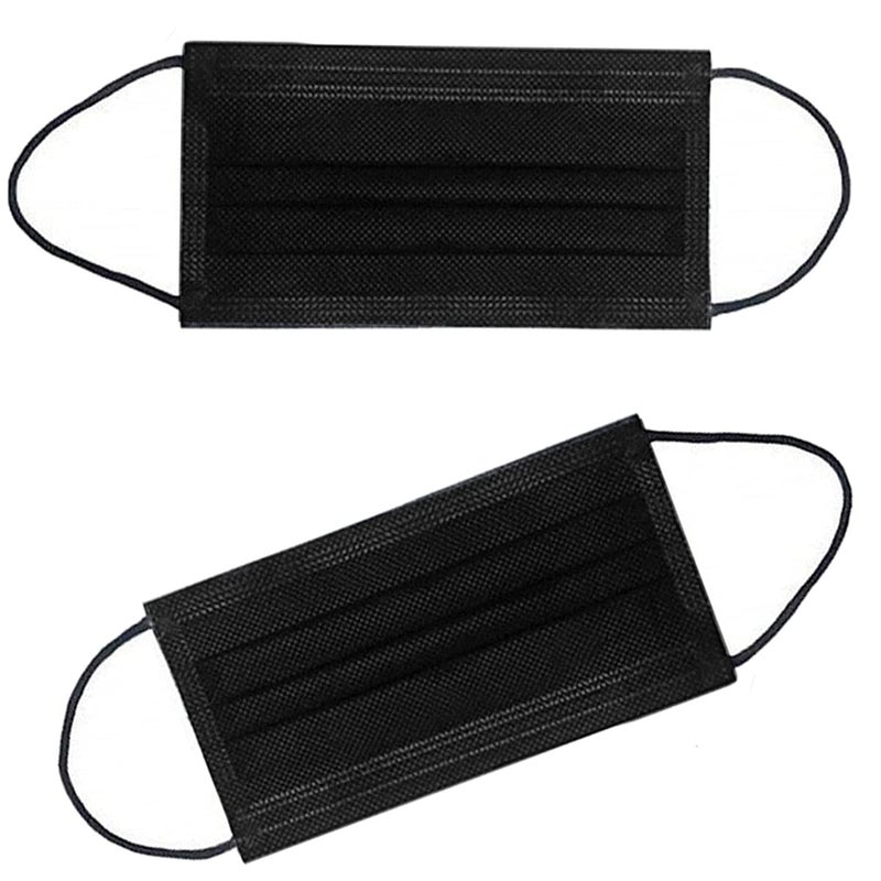 NNPCBT 100PCS 3 Ply Black Disposable Face Mask Filter Protection Face Masks - Image 4