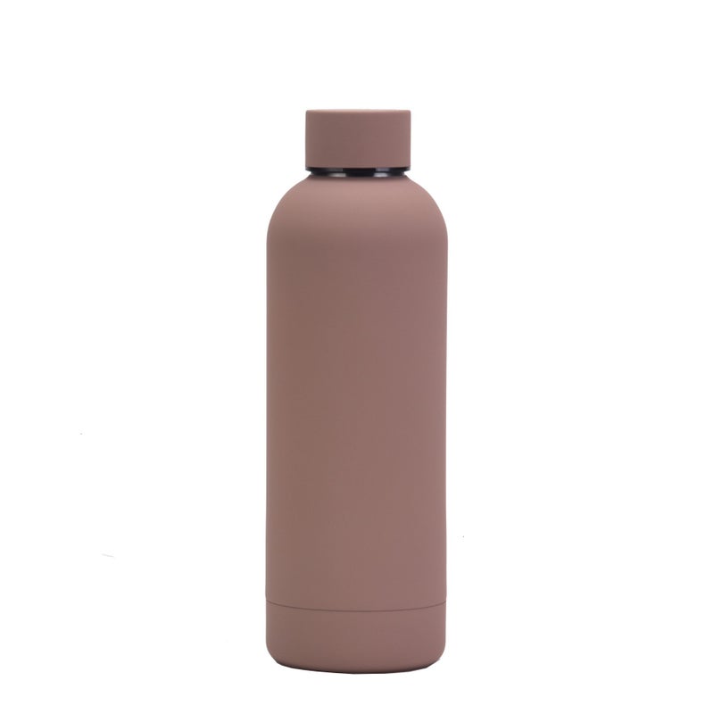 In stock 2024 cross-border American small mouth double-layer vacuum cup sports water cup multi-color simple Cup can be customized Light brown
