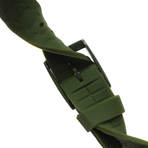 OliBoPo 21mm Replacement Waterproof Silicone Rubber Watch Strap Watch Band (Green) - Image 2