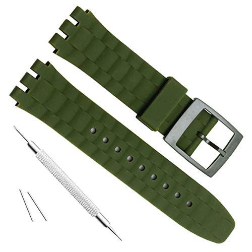 OliBoPo 21mm Replacement Waterproof Silicone Rubber Watch Strap Watch Band (Green) - Image 3