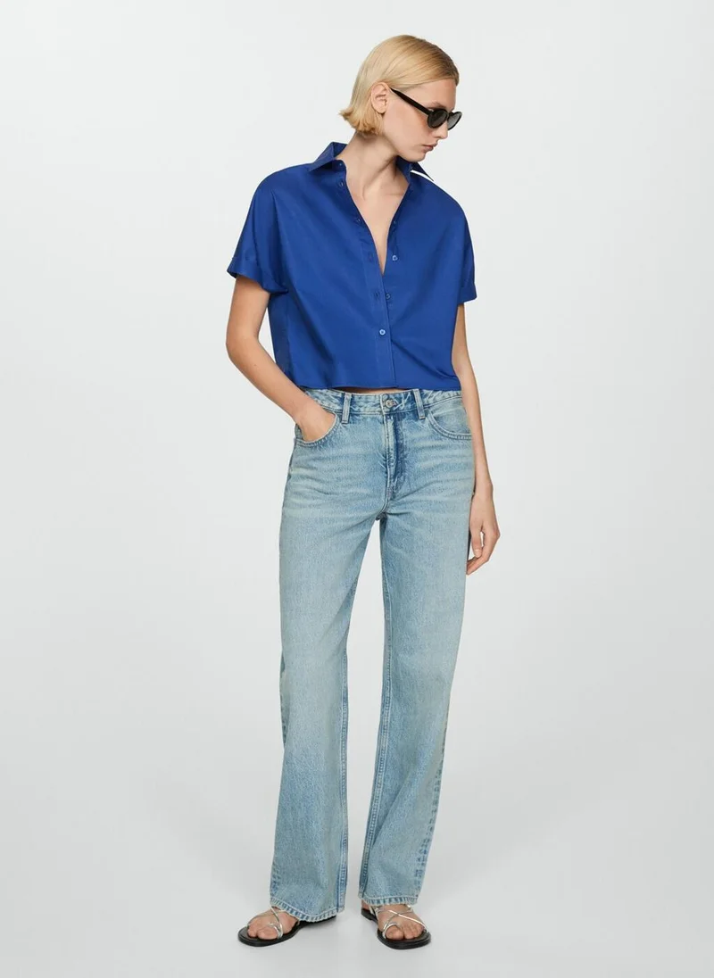 MANGO Cotton Crop Shirt