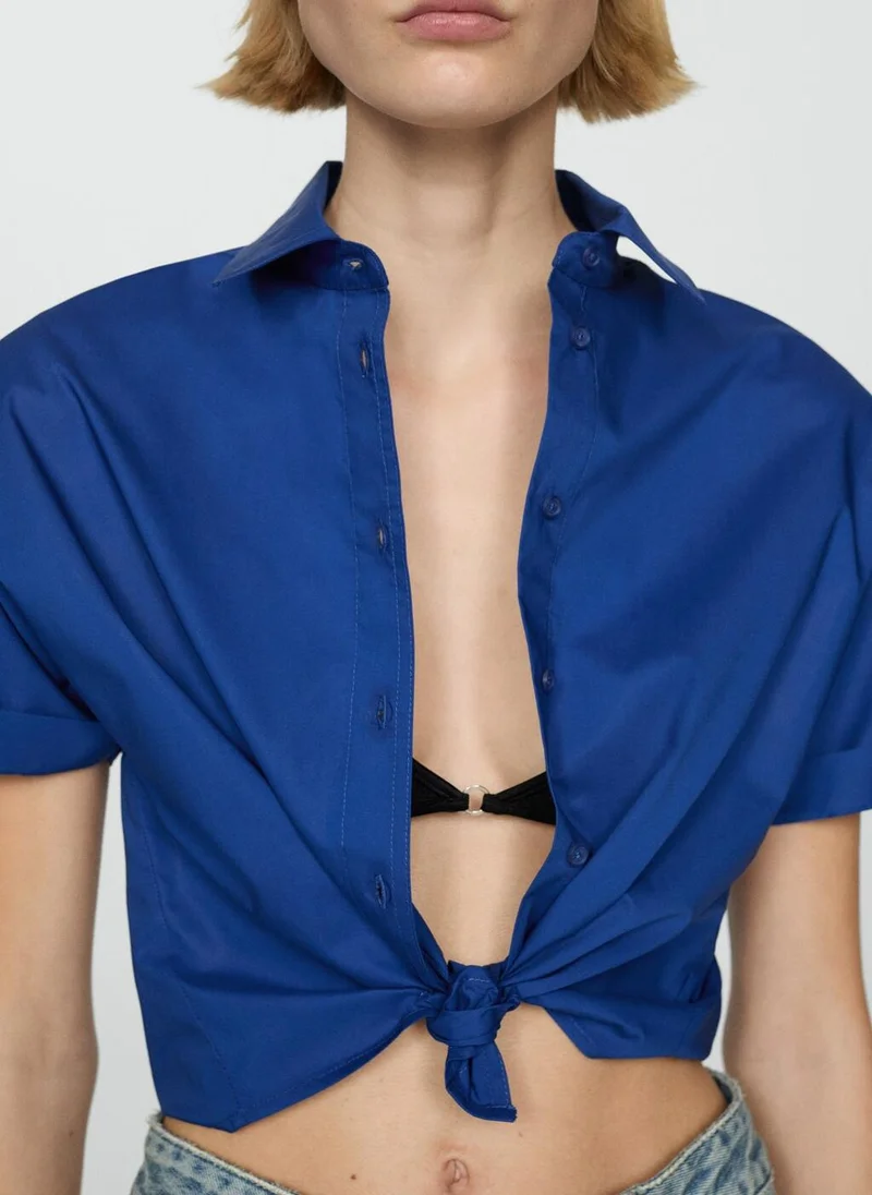 MANGO Cotton Crop Shirt