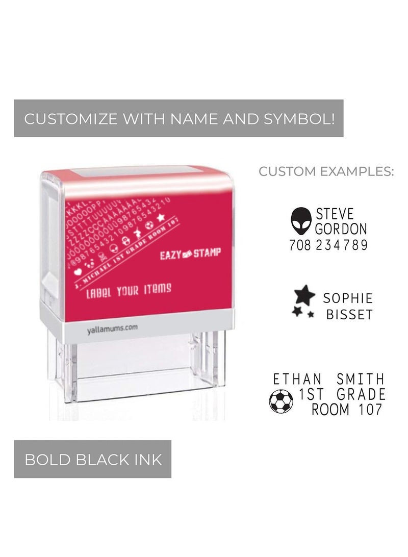 Eazy Kids Customizable Self Inking Fabric Stamp Kit For School Uniforms And Kids Clothing - Black Ink - Image 3