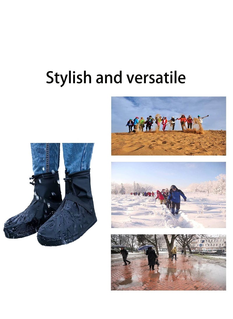 SYOSI Waterproof Shoe Covers for Rain and Snow Boot Covers Waterproof Reusable Foldable Rain Shoes Cover Overshoes for Men Women  3XL - Image 2