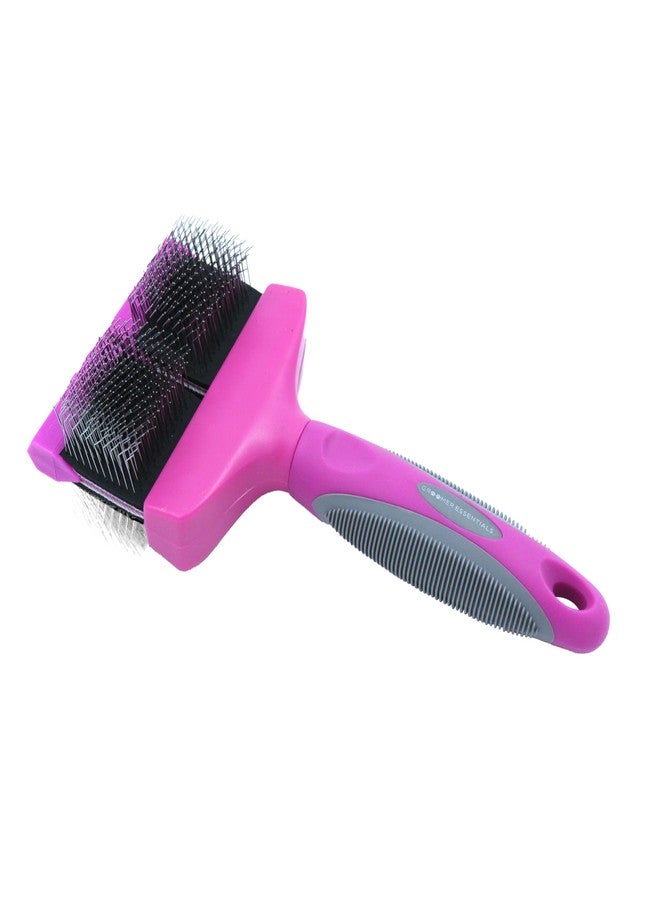 Groomer Essentials Flexible Slicker Brush - Double/Medium Firm - Image 1
