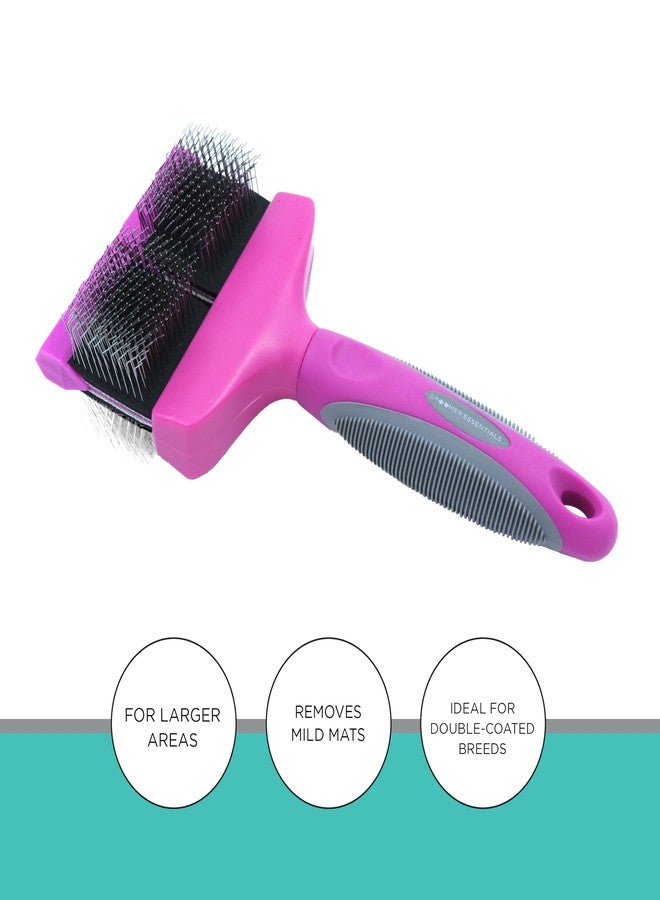Groomer Essentials Flexible Slicker Brush - Double/Medium Firm - Image 4