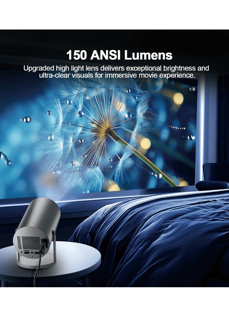 آيربوت - Airbot PJ168 EU - جهاز عرض ألعاب 1080P / 4K مع Wi-Fi 6، 150 ANSI Lumens، أندرويد 11، إسقاط 360 درجة، محمول وخفيف الوزن - Image 1